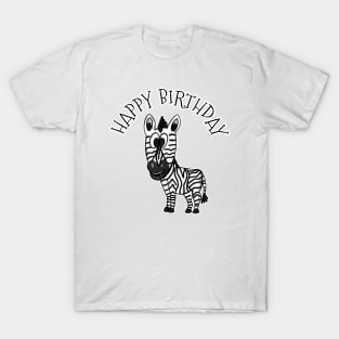 Zebra Happy Birthday Wildlife Safari Animal Lover T-Shirt